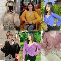 ราคา Spinny House เสื้อลูกไม้ เสื้อไหมพรมงานจริงผ้านิ่มมากค่าถักรูดหน้า รับประกันคุณภาพflower ถัก รูดหน้า D602A COD (1732495213653230823)