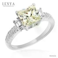 ราคา LENYA แหวน DiamondLike CZ Princess Cut Yellow Light 30 เม็ด ตัวเรือนเงินแท้ 925 ชุบทองคำขาว (1732574867734890251)