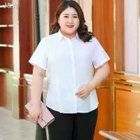 ราคา เสื้อเชิ้ตสีขาวผู้หญิง พลัสไซส์ (M-8XL) มี 3 สีให้เลือก (ขาว/ดำ/น้ำตาล) ทรงหลวม เหมาะสำหรับธุรกิจและโอกาสทางการ เสื้อเบลาส์ (1731435806358865581)