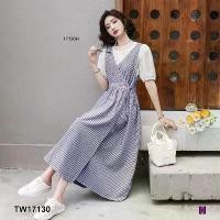 ราคา The Perfect Ladies ชุดจั๊มสูท เอี๊ยมเดรสแขนกุดลายสก็อต + เสื้อแขนพอง บล็อกบัสเตอร์ (1731784040797799631)