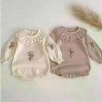 ราคา ใหม่ เด็กทารก ฤดูใบไม้ร่วง ใหม่ ถัก โลตัส ปลอกคอ แขนยาว ก้น ห่อ เสื้อผ้า เด็กผู้หญิง เสื้อกันหนาว จั๊มสูท รอมเปอร์ (1730890699466378187)