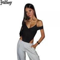 ราคา ผู้หญิง บอดี้สูท ไหล่เย็น สีพื้น แขนสั้น คอวี สามเหลี่ยม รอมเปอร์ เสื้อกล้าม (1732034199023617318)