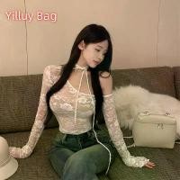 ราคา บอดี้สูทลูกไม้สำหรับผู้หญิง แขนยาว คอวี รอมเปอร์ เสื้อโปร่ง คลับแวร์ (1730962268254472486)
