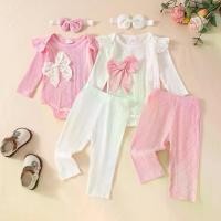 ราคา ชุดเด็กผู้หญิง สำหรับ 0-18 เดือน รอมเปอร์ ลายนูน แขนยาว มีโบว์ 3 มิติ พร้อมกางเกงขายาว และชุดที่คาดผมโบว์ (1731374795917461892)