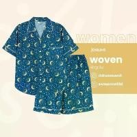 ราคา Josilins ชุดนอน ชุดอยู่บ้าน ผู้หญิง เสื้อแขนสั้น ขาสั้น ผ้าวูเว่น SM 2025 ใส่ ได้ ทั้ง ชาย และ หญิง (1731907293945300425)