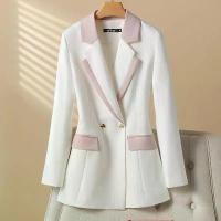 ราคา บล็อคสี เสื้อสูท สำหรับผู้หญิง ฤดูใบไม้ร่วง ใหม่ เยาวชน สูท กลาง-ยาว สีขาว สลิม กระดุมสองแถว สูทขนาดเล็ก บุคลิกภาพ Clothing Women (1730908690351818796)