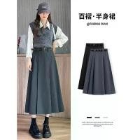 ราคา กระโปรงพลีท สีเทา สูท 2025 หรูหราใหม่ เอวสูง กระโปรงยาวปานกลาง (1732350490633536715)