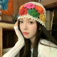 ราคา หมวกบีนนี่ ถักมือ สไตล์ญี่ปุ่น สำหรับผู้หญิง บางและระบายอากาศ หมวกไหมพรมกลวง หมวกถักศิลปะวินเทจ หมวกอิดโรย (1732614308497491773)