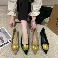 ราคา รองเท้าส้นเตี้ย สไตล์ฝรั่งเศส หัวแหลม ส้นหนา สำหรับผู้หญิง ฤดูใบไม้ร่วง มาใหม่ ส้นเตี้ย ทรงเตี้ย อเนกประสงค์ รองเท้าผู้หญิง อินเทรนด์แฟชั่น (1730083858749950676)