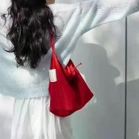 ราคา กระเป๋าผ้าแคนวาส สีแดง สำหรับผู้หญิง มาใหม่ 2025 กระเป๋าโท้ท ขนาดใหญ่ กระเป๋าสะพาย (1732562864270574792)