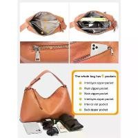 ราคา กระเป๋าหนังแท้, กระเป๋าสะพายไหล่ Hobo, กระเป๋าถือผู้หญิง, กระเป๋าสะพายข้าง, ดีไซเนอร์, สง่างาม, กระเป๋าสีขาว, สไตล์เรโทรและสีน้ำตาล, Zarency (1732300814248217518)