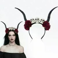 ราคา ที่คาดผม, การออกแบบฮาโลวีนหัวเข่าอ็อกซ์, หัวกะโหลกและดอกไม้, ที่คาดผมเขาวัวแกะ, พร้อมสายรัดคอ, ที่คาดผมดอกกุหลาบสีแดงที่ไม่เหมือนใคร, เครื่องประดับสตรี (1732302784513082734)