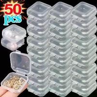 ราคา 50 ชิ้น,กล่องเก็บเครื่องประดับ ทรงสี่เหลี่ยมมินิ พลาสติกใส มีฝาปิด ขนาดเล็ก,กล่องเก็บของพลาสติกใสขนาดเล็ก, กล่องบรรจุเครื่องประดับสี่เหลี่ยมเล็ก, แบบพกพา, เหมาะสำหรับต่างหูและแหวน, กล่องแสดง, ภาชนะ (1