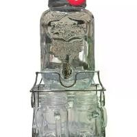 ราคา ชุดโถจ่ายน้ำหวาน+แก้วน้ำ4ใบ โหลแก้วจ่ายน้ำ โถแก้วจ่ายน้ำมีก็อกพร้อมฐานตั้ง ขนาด 4 ลิตร (1732220199177128906)