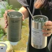 ราคา GUEENiuougergrioshangmao Blockbuster แก้วเก็บความเย็น กระติกน้ำร้อน แก้วกาแฟ สเตนเลส พร้อมหลอดดูด กระติกเก็บความเย็น ความจุขนาดใหญ่ 600ml 20oz แก้ว ปลาคาร์ฟ 22 ออนซ์ (1732119922043684056)