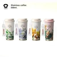 ราคา แก้วสแตนเลส ลายดอกไม้ แก้วกาแฟ เก็บความเย็นได้ ไม่มีไอน้ำเกาะ (1731994429546137869)