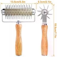 ราคา ลูกกลิ้งแป้งพิซซ่า, สแตนเลส 430, เครื่องทำรูแป้งพิซซ่า, ด้ามไม้, เครื่องเจาะพินแป้งพิซซ่ามืออาชีพ, เครื่องมือเชื่อมต่อพิซซ่า, เหมาะสำหรับพิซซ่า, คุกกี้, เค้ก, พาย, ขนมอบ, แป้งขนมปัง, k26Sr (1731568974