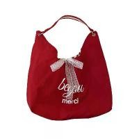 ราคา กระเป๋าผ้าแคนวาสปักลาย มืออาชีพ ถั่ว เทียบเคียงได้ในปี 2568 ความจุมาก สไตล์ฤดูร้อน สไตล์ Ins ดีไซน์ตัวอักษรเรียบง่าย เหมาะสำหรับการเดินทาง อเนกประสงค์ กระเป๋าสะพายไหล่ สำหรับผู้หญิง (17318310360742968