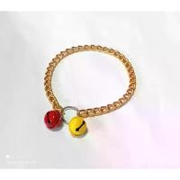 ราคา [ส่งฟรี] สร้อยคอหมา สร้อยคอแมว ปลอกคอ โซ่ อลูมิเนียม สีทอง รอบคอ 14-20 นิ้ว กระพรวนสีพาสเทล 2 ลูก (LTH-โซ่#7 9x15 mm หนา 2 mm (1732054848007996921)