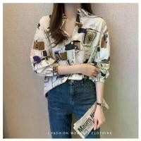 ราคา เสื้อเชิ้ตแขนยาว oversize เสื้อสไตล์เกาหลี พร้อมส่ง ปลอกคอ POLO เสื้อสาวอวบ ใส่ทำงาน COD (1731763643641398601)