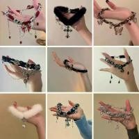 ราคา ปลอกคอ Choker หนังผ้ากำมะหยี่ สไตล์พังก์หวานและเท่ Hottie สง่างามและทันสมัย สร้อยคอโซ่กระดูกไหปลาร้า (1731309504760677417)