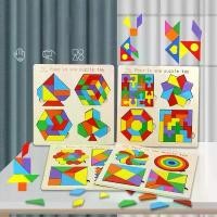 ราคา Montessori Tangram จิ๊กซอว์ 4 in 1 ของเล่นไม้ รูปทรงเรขาคณิต สีสันสดใส ปริศนาความรู้ความเข้าใจ บล็อกตัวต่อไม้ ของขวัญสำหรับเด็ก (1732253047681549630)