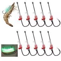 ราคา เบ็ดเตล็ดปลาดุกสดเรืองแสง 10 ชิ้น มีรูพร้อมไฟกลางคืน เบ็ดตกปลา เหล็กกล้าคาร์บอนสูง มีหนาม (1732074540364302226)