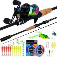 ราคา ชุดคันเบ็ดและรอกตกปลา FRRTC 2 ส่วน รอกตกปลาเบทคาสติ้ง พร้อมสายเบ็ด เหยื่อตกปลา คอมโบตกปลา คาร์บอน (1730395456788794323)