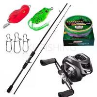 ราคา พร้อมตก คันเบ็ดตกปลาคันเบท/สปิน รอกเบท รอกสปิน เหยื่อตกปลา กบยาง คันตีเหยื่อปลอม อุปกรณ์ ครบชุด พร้อมตก สายพีอี2.0 (1732280184029021908)