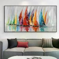 ราคา โปสเตอร์, ภาพวาดเรือใบหลากสี Yiqing, ภาพวาดสีน้ำมันผ้าใบขนาดใหญ่, ศิลปะผนังที่ทันสมัย, สำหรับตกแต่งห้องนั่งเล่น, 1 ชิ้น (1732111576176559745)