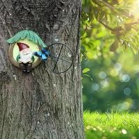 ราคา รูปปั้นนอกประตู Hugger ต้นไม้, ตกแต่งลานบ้านสวน, ประติมากรรมต้นไม้, รูปปั้น Gnome สวน, Peeker สวน (1732252481003685763)