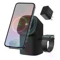 ราคา ที่ชาร์จไร้สายสามในหนึ่งเดียว, ชาร์จเร็ว, ได้รับการรับรอง Qi2, เหมาะสำหรับ iPhone, iWatch, AirPods และสถานีชาร์จหูฟัง, การชาร์จแบบป๊อปอัพแบบสัมผัส, พกพาสะดวก, การชาร์จแบบไร้สายหลายอุปกรณ์, เหมาะสำหรับ