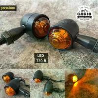 ราคา ไฟเลี้ยวแต่งลายก้นหอยสีดำ เลนส์ส้มทรงเล็ก LED สำหรับมอเตอร์ไซค์สไตล์ วินเทจ คลาสสิค คาเฟ่ เรโทร บอบเบอร์ HD อื่นๆ (1729713575878036185)