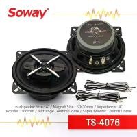 ราคา [ส่งฟรี] Soway TS-4076 ลำโพงแกนร่วม 3 ทาง ขนาด 4 นิ้ว พร้อมฝาครอบ + สายไฟ ลำโพงโคแอกเซียล 3 ทาง คุณภาพดี สำหรับเครื่องเสียงรถยนต์ แท้ 100% ลำโพง 4 นิ้ว ลำโพง ลำโพงติดรถยนต์ ลำโพง (1731590605445433229)