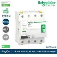 ราคา Schneider Electric A9Z51463 EV Charger 4โพล 63 แอมป์ Residual Current Circuit Breaker,Acti9 ilD4P 63A 30mA Type B, RCCB (1730438837727955425)