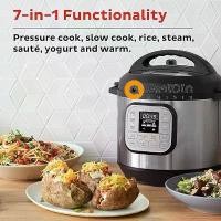 ราคา Pot Duo 7-in-1 Electric Pressure Cooker, Slow Cooker, Rice Cooker, Steamer, Sauté, Yogurt Maker, Warmer Includes App With Over 800 Recipes, Stainless Steel, 6 Quart (1729884114245421456)