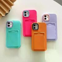 ราคา เคสโทรศัพท์กระเป๋าใส่บัตร, สำหรับ iPhone 12, 11, 13 Pro Max, XR, XS, สีพาสเทล, ฝาหลังกันชน เคส สีเขียวเรืองแสงมีโลโก้ แผ่นแปะ โทรศัพท์ ติด กระจก (1731511972404562291)