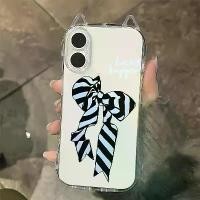 ราคา โบว์แนวนอน ดีไซน์การ์ตูนน่ารัก เปลือกแมวใส (1732203797228456497)