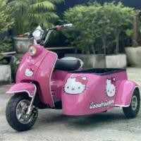 ราคา (ผ่อน0%) รถไฟฟ้า รถไฟฟ้าพ่วงข้าง รถไฟฟ้า3ล้อ สีชมพู ลายแมวขาว รับประกันสินค้า (1731488597980645723)