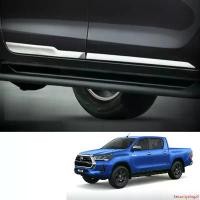 ราคา คุณภาพรับประกันได้ คิ้ว กันกระแทกประตู กันกระแทกขอบระตู D-CAB 4 ชิ้น คิ้วโครเมี่ยม สีดำ สำหรับ Toyota Hilux Revo Prerunner ปี 2021-2022 Car รถยนต์ รถจักร Sticker (1731635842795604121)