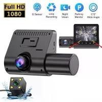 ราคา กล้องติดรถยนต์ FHD 1080P กล้องติดรถยนต์ 3 เลนส์ DVR เครื่องบันทึกวิดีโอ 3 ช่อง กล่องดำสามทาง 2024 (1729938315951639135)