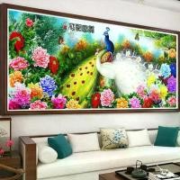 ราคา HH0764 ภาพนกยูงดอกโบตั๋น Tyชุดปักครอสติช11 CT พิมพ์ลาย งานฝีมือDIY150 x60 ซม. (1729892361918515312)