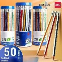 ราคา ดินสอ 2B ไม้ 50 แท่ง พร้อมยางลบ เส้นผ่านศูนย์กลางตะกั่ว 0.7 มม. ทนทาน จับถนัดมือ เหมาะสำหรับนักเรียน ครู และสำนักงาน เหมาะสำหรับเขียน วาดรูป และโครงการโรงเรียน (1732360728621451074)