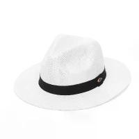 ราคา หมวก Fedora ปีกกว้าง กระดาษ 100% สำหรับฤดูร้อน สำหรับผู้หญิงและผู้ชาย หมวกฟางชายหาดกันแดด หมวกปานามา มีแถบสีดำ [COD] (1732665685158758351)