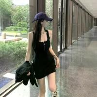 ราคา เดรสเสื้อชั้นในสีดำ สำหรับผู้หญิง ฤดูร้อน มาใหม่ คุณภาพสูง กระโปรงสั้น กระโปรงทรงเอ ยอดนิยม เดรส คล้อง คอ เอสโตรเจน เดรส ผ้า ทอ มินิเดรส น่ารัก ๆ มินิเดรส แฟชั่น เดรสซี ทรู (1731346235836236845)