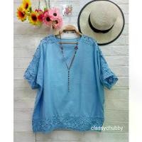 ราคา เสื้อตัวใหญ่ แฟชั่นผู้หญิง ไซส์ใหญ่อก50" คุณแม่ คนอ้วนใส่ได้ ลินินคอกลมแต่งลูกไม้พร้อมปักมุกสีพร้อมส่งค่ะ คําแนะนําผลิตภัณฑ์ใหม่ของเดือนนี้ (1732414811455849907)