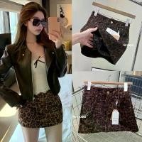 ราคา Gang_jeans#262(K)กระโปรงสั้นทรงเอ ลายเสือ กระดุมทอง ขายดี (1731396056452269985)