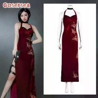 ราคา ชุดคอสเพลย์ Ada Wong, Cosersea, Resident Evil 4 Ada Wong กี่เพ้าแยกสูง, ชุดเดรสสีแดงผู้หญิง, ชุดเครื่องแบบ, ชุดฮัลโลวีน, ครบชุด (1731903545462785279)