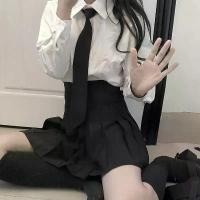 ราคา ️Love Sale️ชุดเครื่องแบบ JK ชุดคอสเพลย์ ชุดนักเรียนญี่ปุ่นน่ารักๆ เสื้อเชิ้ต+เน็คไทมีปักลาย+กระโปรงสั้นสีดำ [พร้อมส่ง] (1732648530085446977)