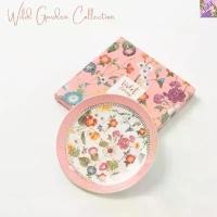 ราคา Violet Flamingo - Wild Garden Collection - จานกลม 8 นิ้ว จานขนาดกำลังดีสำหรับขนมปัง เค้ก จานของว่าง จานเซรามิคลายดอกไม้ (1732064359253641019)
